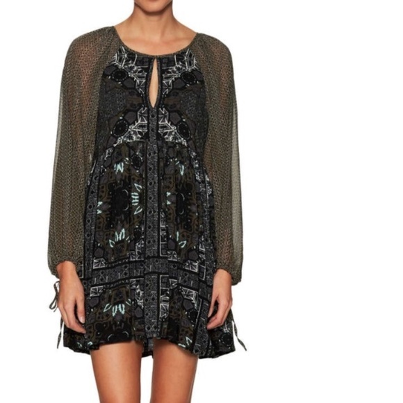 Free People Oksana Mini Dress Black Gray Size 0 - Picture 4 of 16